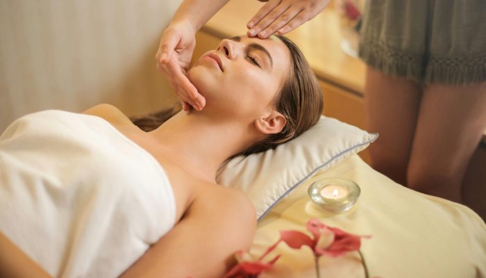 Experience tranquility with a relaxing aromatherapy facial at a luxurious spa.